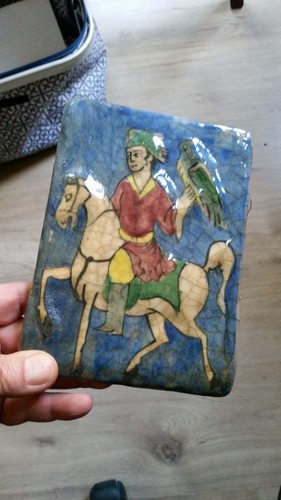 Alte antike fliese reiter - alte,