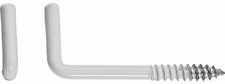 1 Stück Winkelschraubhaken weiß Rundstahlhaken Winkelhaken Schraubhaken