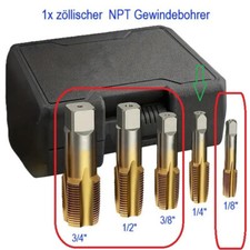 1/4" NPT Gewindebohrer zöllisch TiN beschichtet