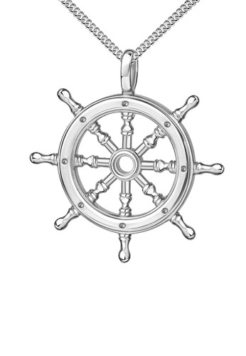 Silber steuerrad anhänger - silber, steuerrad-anhänger