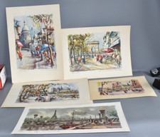 5 x KUNSTDRUCK AQUARELL MARIUS GIRARD PARIS