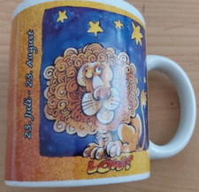 Kaffeetasse Sternzeichen Löwe mehrfarbig 9,5 cm hoch - 7 cm Durchmesser