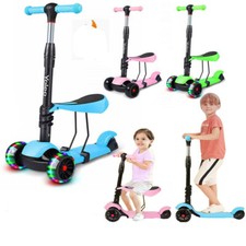3in1 Kinder Roller Scooter Kinderroller verstellbare Höhe LED Räder Tretroller