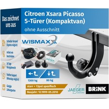 AHK für Citroen Xsara Picasso 99-10 starr BRINK +13pol E-Satz JAEGER