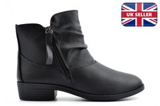 Damen Stiefeletten Damen Rüschen Stiefel Damenstiefel niedriger Absatz Stiefel schwarz Größe