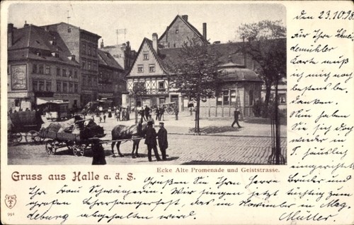 Halle der saale ecke - ak,