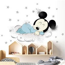 Mickey Mouse Wandtattoo Wandsticker Baby Jungen Wolke Maus Kinderzimmer Micky