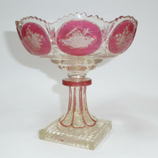 Biedermeier Glasschale um 1840