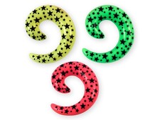 Acryl Dehnungsspirale Dehnungsschnecke Ohr Expander Stern Neon Piercing Schmuck
