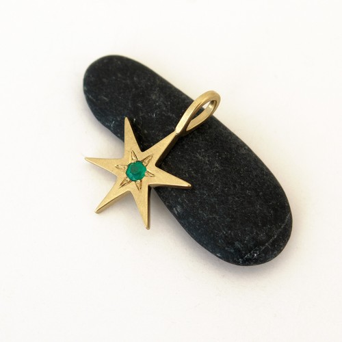 18k gold stern anhänger - gold,