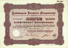 Brandenburgische Holzindustrie 1928 Berlin Eisenbahn Holzschwellen Dielen 100 RM