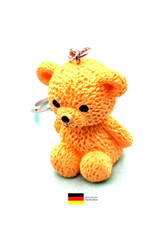 Schlüssel Anhänger Teddybär in 3D Farbe Gelb Größe 4 cm x 3 cm 