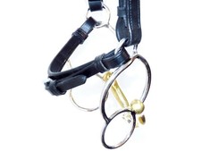 Bit Bordsteinriemen Rückenkiefer FSS Leder Schnalle Clip Knebel Kombination gepolstert Lammfell