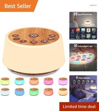 Beruhigende Soundmaschine mit 10 Farb-Nachtlicht 25 Geräusche, Timer