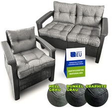 Pillows24 Sitzkissen Set für Rattanmöbel Outdoor Loungekissen & Rückenkissen