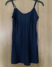 Börner Collection Damen Pyjama-Set Negligé+Panty Dunkelblau Gr 42 Seide NP 159€