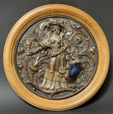 Alte Bronze Silber Gold Platte