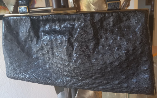 Alte straußenleder tasche - alte,