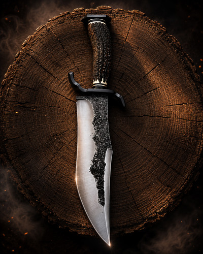 Premium bowie jagdmesser - d2,