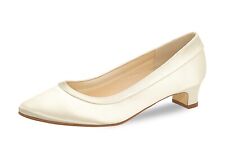 Rainbow Club Brenda Brautschuhe Hochzeit Pumps Satin Gr. 39,5 Ivory / Creme