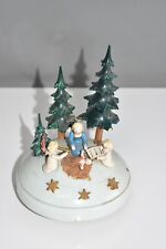Antike Holz - Spieluhr Spieldose Weihnachten Krippe Fach #C5