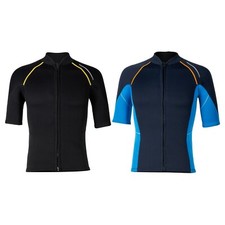 DE Herren 1.5mm Neoprenanzug Kurzarm Jacke Reißverschluss Männer Tauchjacke 