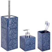 WENKO Badaccessoires Set, 3-teilig CORDOBA DARK BLUE