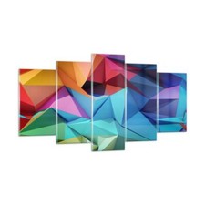 Wandbilder 160x85cm 5 tlg Glasbild Formen futuristisch geometrisch XXL Bilder