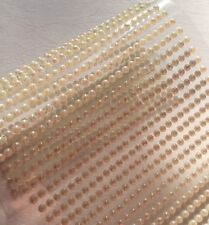 351 Selbstklebende Halbperlen 3 mm Rund  Bordüre Deko Hochzeit Verzieren Ecru
