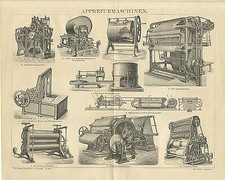 Appreturmaschinen Trockenmaschine Waschrad Waschmaschine Kalander Brockhaus 0487