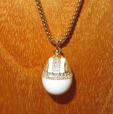 EMAILLE Swarovski Kristalle WEISSGOLD EI Halskette Anhänger echt russische Kette