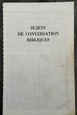Jehovas Zeugen Broschüre 1977 Sujets de Conversation Bibliques französisch