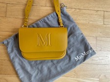 Max Mara Tasche Clutch Handtasche gelb, senfgelb, Leder, NEU