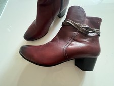 Caprice Stiefelette Leder Gr. 42 Weite G Bordeaux Neuwertig