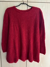 Handgestrickter Long-Pullover aus Niente in rot Gr. L Neu 