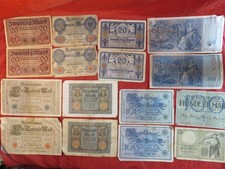 16 alte Geldscheine,Deutschland/Badische Bank,Reichsbanknoten,Reichskassenschein