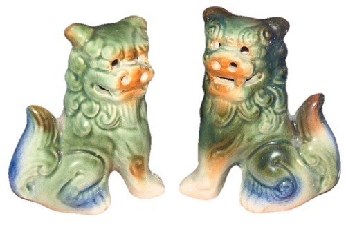 Paar vintage keramik foo hunde - paar,