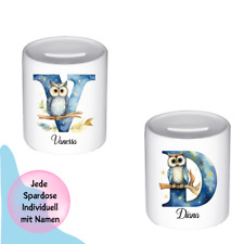 Bedruckte Spardose mit Eulen