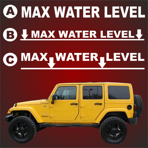 Aufkleber max water level - max,