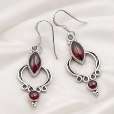 Granat Ohrringe Silber 925