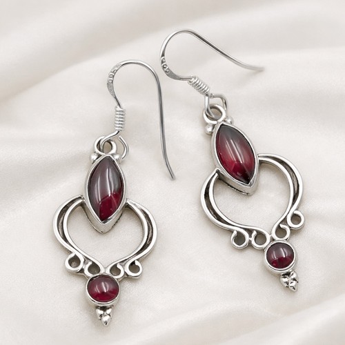 Granat ohrringe silber - granat,