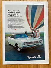 Plymouth Satellite V8 Heißluftballon Oldtimer Original 1968 Vintage Ad Werbung