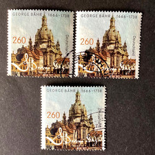 3x Bund 2016 "350. Geburtstag von George Bähr“ MiNr.3219 rundgestempelt