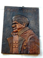 Antikes geschnitztes Bild aus Holz