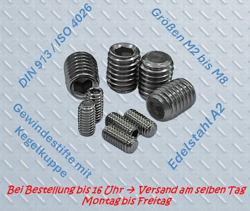 Gewindestifte din913 5 - din913, m2,5