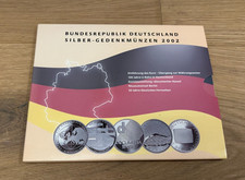 10 Euro Silber Gedenkmünzenset Deutschland 2002 PP Polierte Platte, Spiegelglanz