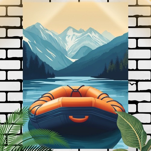 Rafting boot poster - rafting,