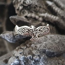 Keltischer Rabe Silber Ring