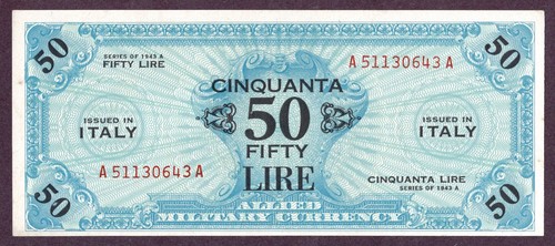 Italien lire banknote 1943a - 50,