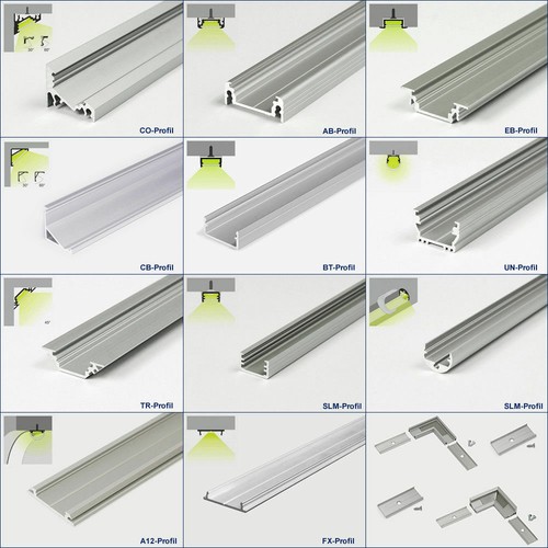 Led aluprofil eloxiert für - 1m,